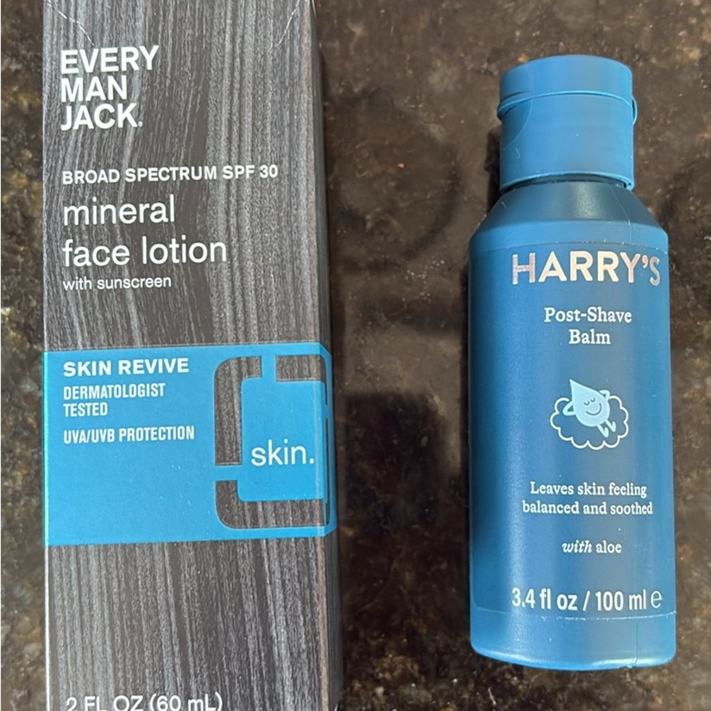 Every Man Jack Mineral Face Lotion and Harry’s Post-Shave Balm